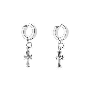 十字架耳夹男无耳洞痞帅高级感单只男士耳环个性免打孔男士耳钉女