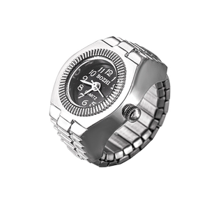 可以看时间!时尚手表戒指男女设计小众情侣手指表迷你时钟电子表