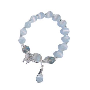 蝴蝶手链女ins小众设计高级感海宝蓝灰色月光手串送女友闺蜜情侣