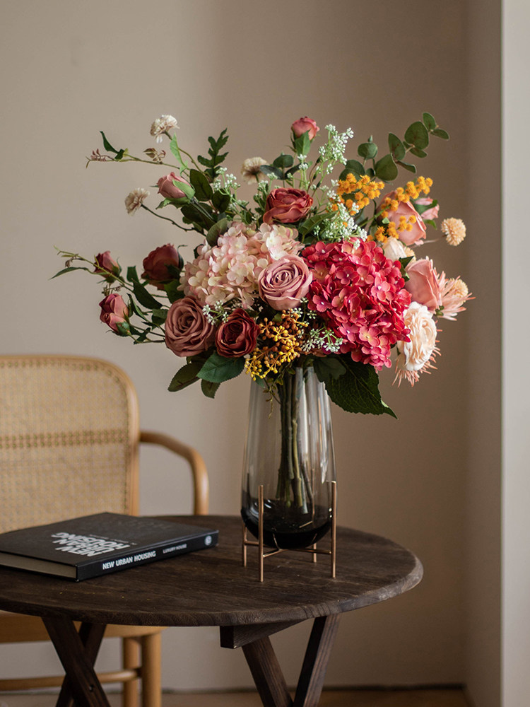 懒地美式高档仿真花束客厅假花摆件电视柜餐桌玄关装饰干花摆设,家居饰品,仿真花/假花,淘宝优惠券,粉丝福利购,淘宝优惠卷