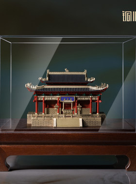 铜师傅 关帝祖庙系列《圣行祠》创意国风古建筑模型铜摆件工艺品