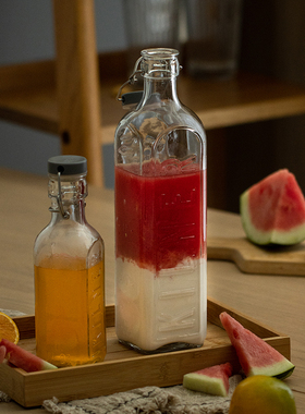 Kilner玻璃瓶食品级瓶子空瓶饮料果汁牛奶柠檬茶大容量方形密封瓶