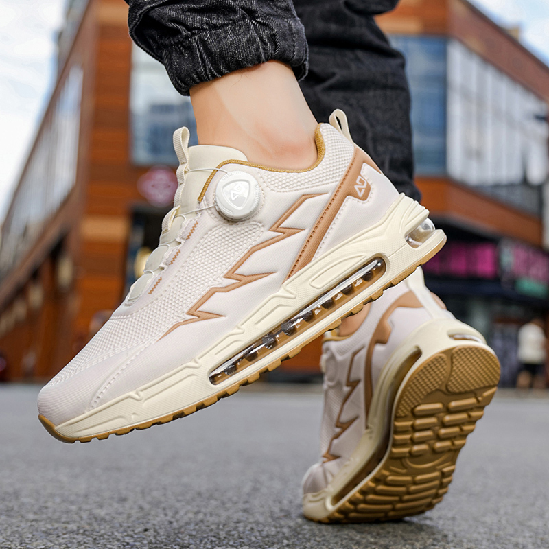 旋转扣运动鞋夏季新款男款网面透气厚底休闲男鞋户外防滑耐磨跑鞋