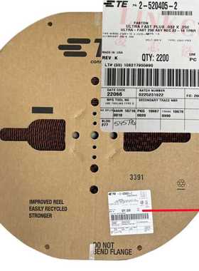 泰科AMP2-520405-2 /2-520407-2  6.35mm直型母护套端子22-18AWG