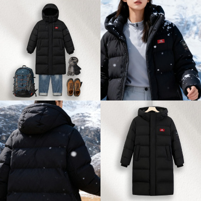 鸭鸭女士加厚中长款羽绒服