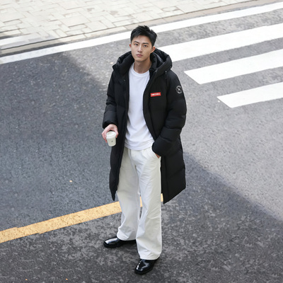 yaya鸭鸭长款羽绒服男款防寒保暖