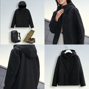 鸭鸭2025新款羽绒服女款冬季黑色轻薄新款短款羽绒衣连帽运动外套