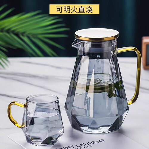 高硼硅耐热玻璃冷水壶凉水瓶套装