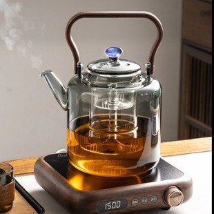 2026新款电陶炉煮茶器玻璃提梁壶家用大容量手工耐热烧水壶2000ml
