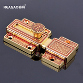 门栓门扣防盗门插销 卡式 睿高纯铜插销锁欧式 仿古铜门拴扣全铜明装