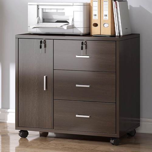 办公文件柜资料柜矮柜带锁小柜子抽屉式收纳组合落地柜桌底收纳柜