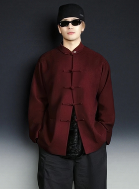 唐装TEAMWANG王嘉尔同款限定羊绒外套中式立领中国风返潮高品质