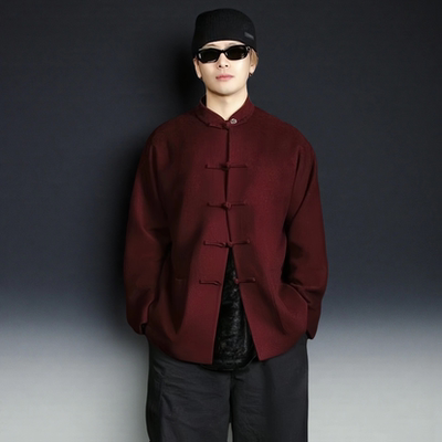 王嘉尔同款限定唐装羊绒外套