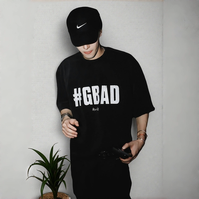 王嘉尔同款GBAD印花纯棉短袖T恤