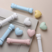 星翡家居彩色陶瓷爱心拉手儿童房衣柜柜门抽屉把手可爱卡通男女孩