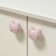 星翡家居可爱卡通猫咪衣柜门拉手陶瓷柜子抽屉把手珍珠女孩奶油风