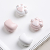 星翡可爱猫爪儿童房衣柜门把手柜子抽屉卡通拉手女孩陶瓷创意猫咪