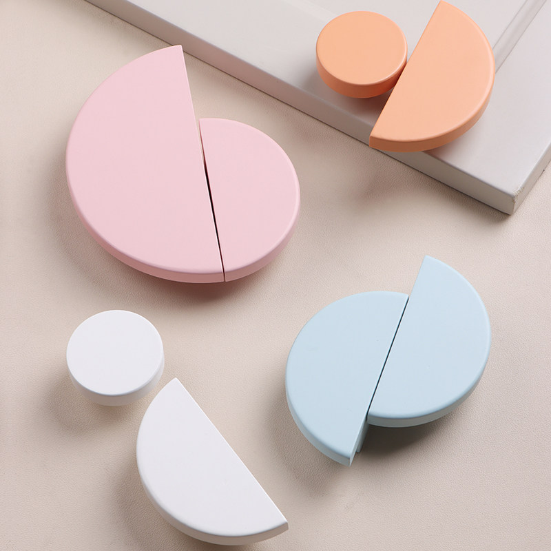 星翡居半圆实木拉手儿童房衣柜可爱彩色柜子抽屉原木把手榉木质,基础建材,小拉手,淘宝优惠券,粉丝福利购,淘宝优惠卷