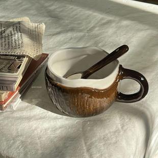 陶瓷椰子杯创意ins奶白椰肉咖啡杯牛奶马克杯高级小众早餐家用