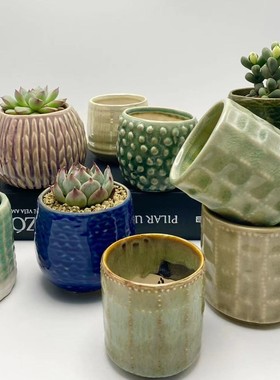 外贸出口北欧风格 精美釉面陶瓷多肉花盆part2