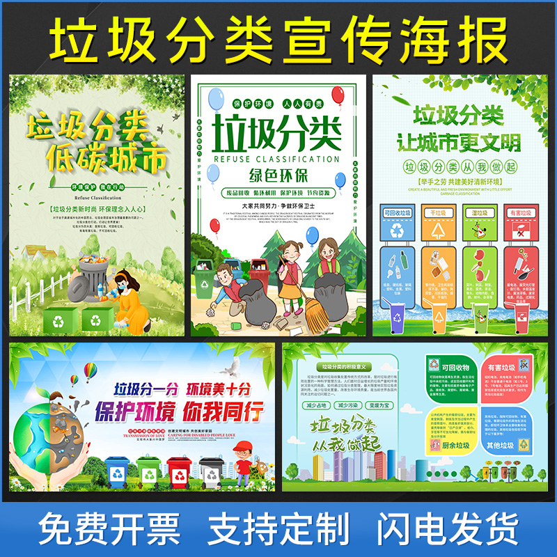 垃圾分类宣传海报墙贴