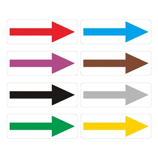 管道介质流向标识贴箭头标签贴纸不干胶贴纸管路方向指示贴箭头方向通用标示贴可定制