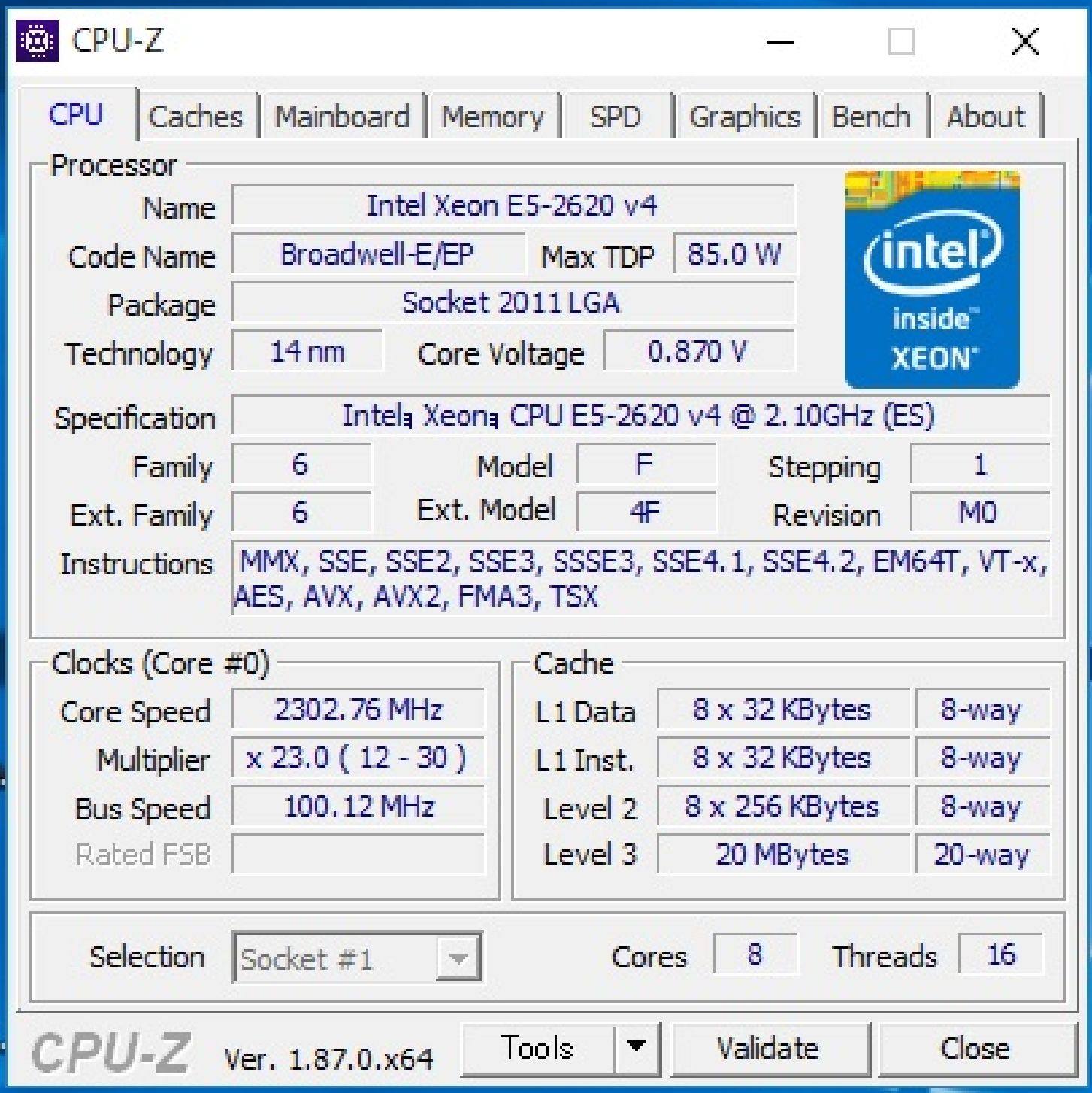 intel xeon e5-2620 v4 正显  qs qkes qkrg 8c 2.1ghz 20mb 85w