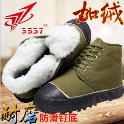 加绒加厚解放鞋3537保暖高帮