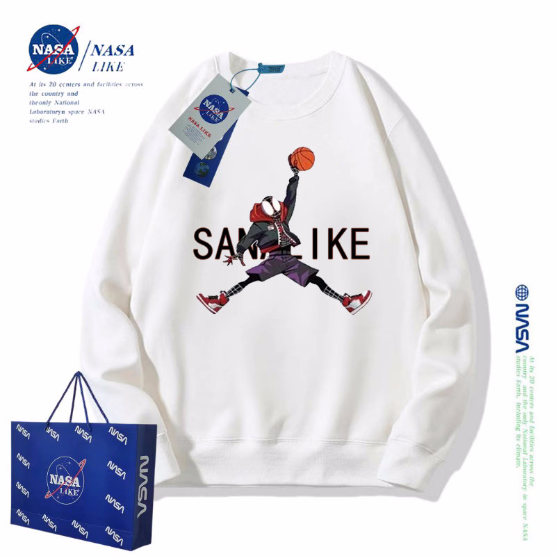 NASA联名蜘蛛侠卫衣儿童装2025春秋薄款男童中大童潮牌圆领上衣服