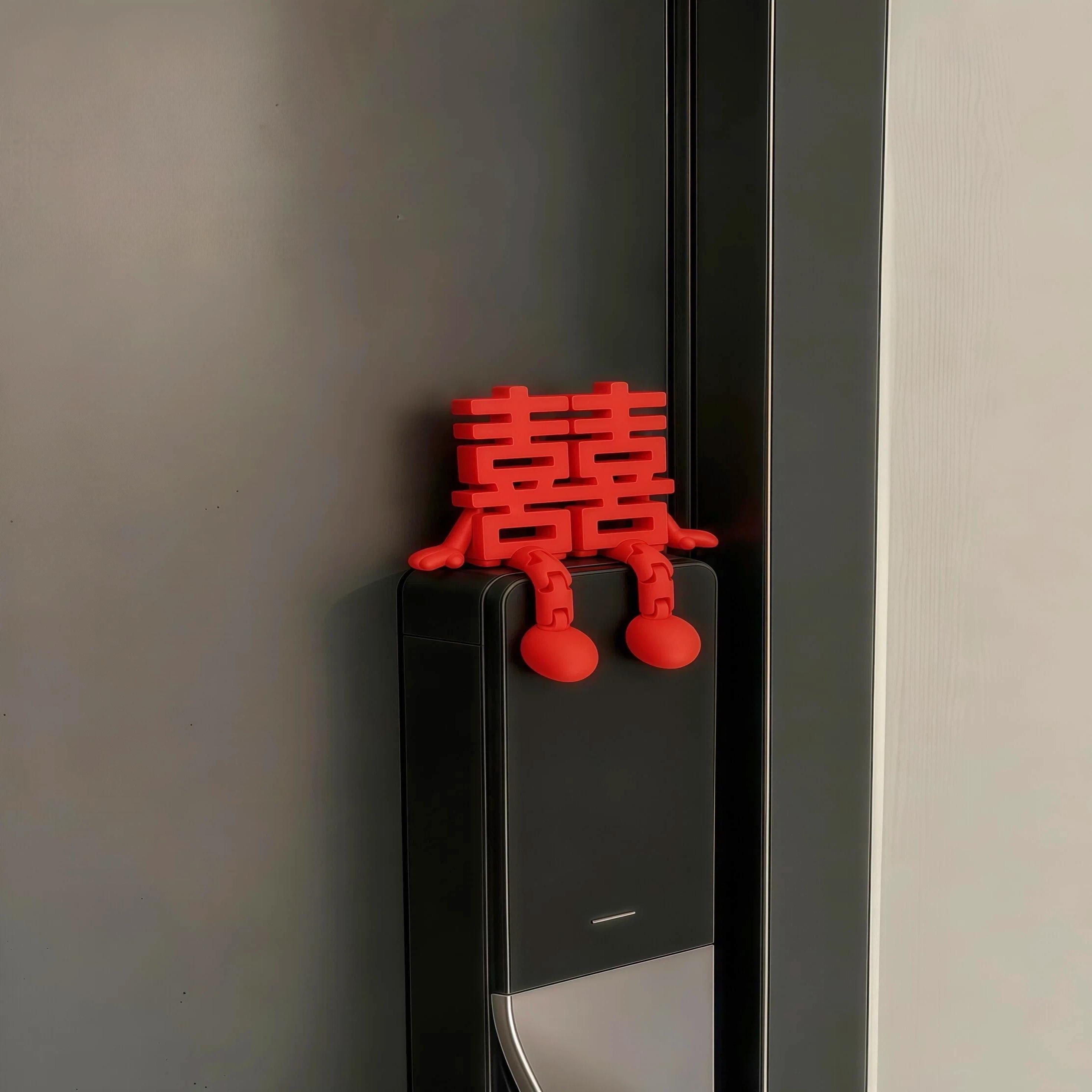 喜字摆件门把手装饰结婚布置婚礼新婚立体喜字门上客厅卧室装饰