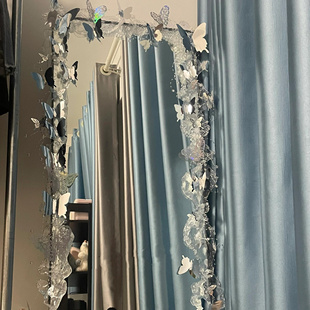 新款女生卧室网红服装店diy全身镜立体镜面彩色蝴蝶家居装饰贴