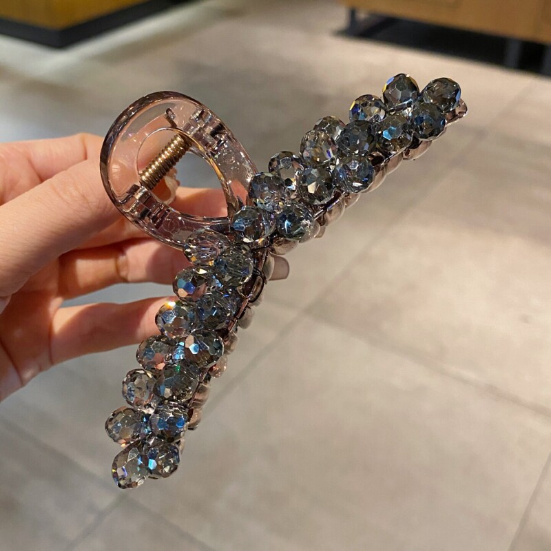 带水钻抓夹女高级感轻奢水晶重工发量多大号发夹后脑勺鲨鱼夹发饰