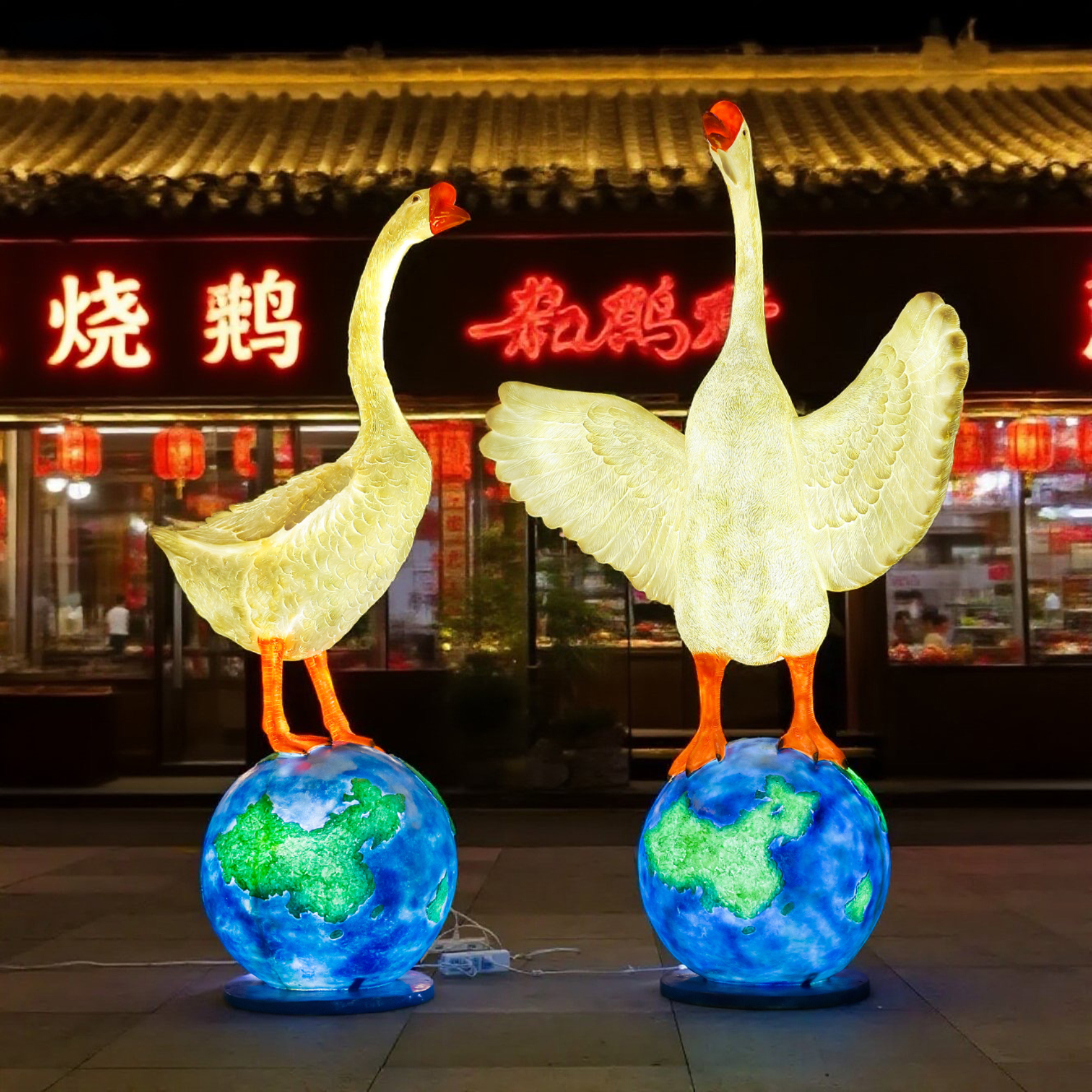 玻璃钢户外发光仿真动物模型雕塑