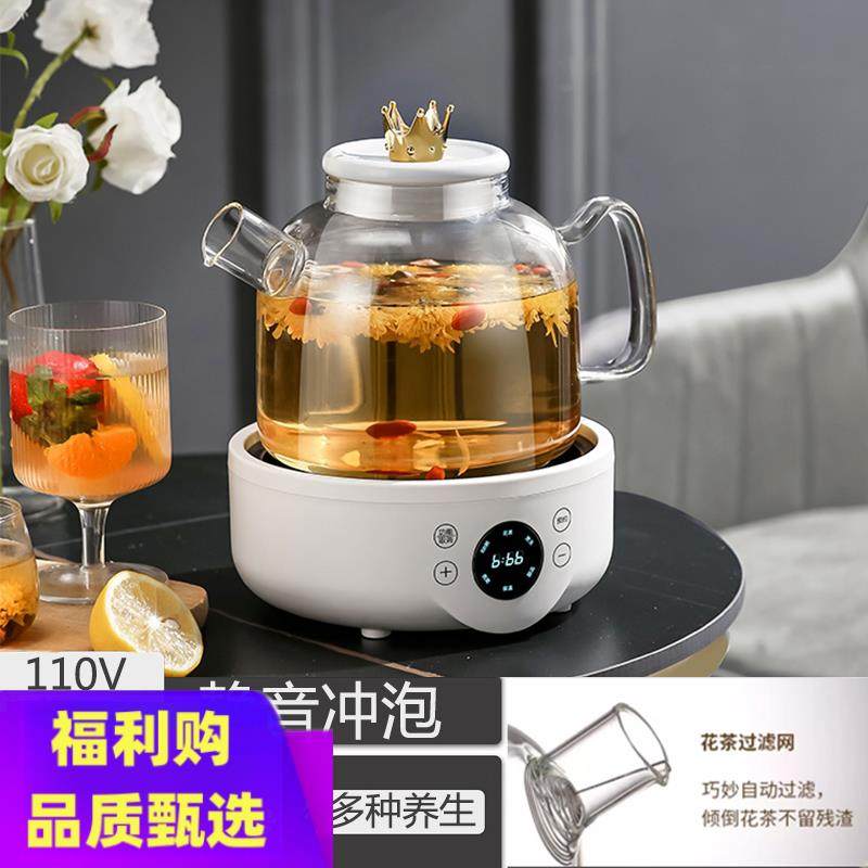 110V电压养生壶美规出口美国多功能煮茶壶香港电热烧水壶隔水炖盅