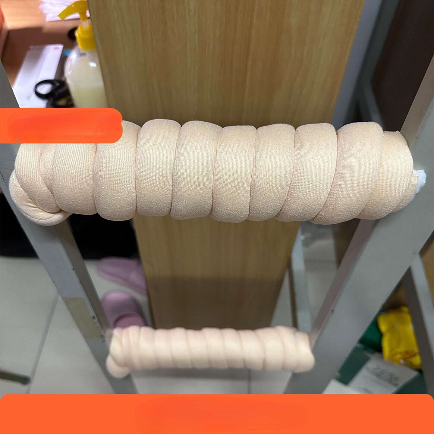 宿舍梯子脚踏垫防滑加厚宽毛绒可拆上下铺爬梯防冻脚毛线踩脚垫