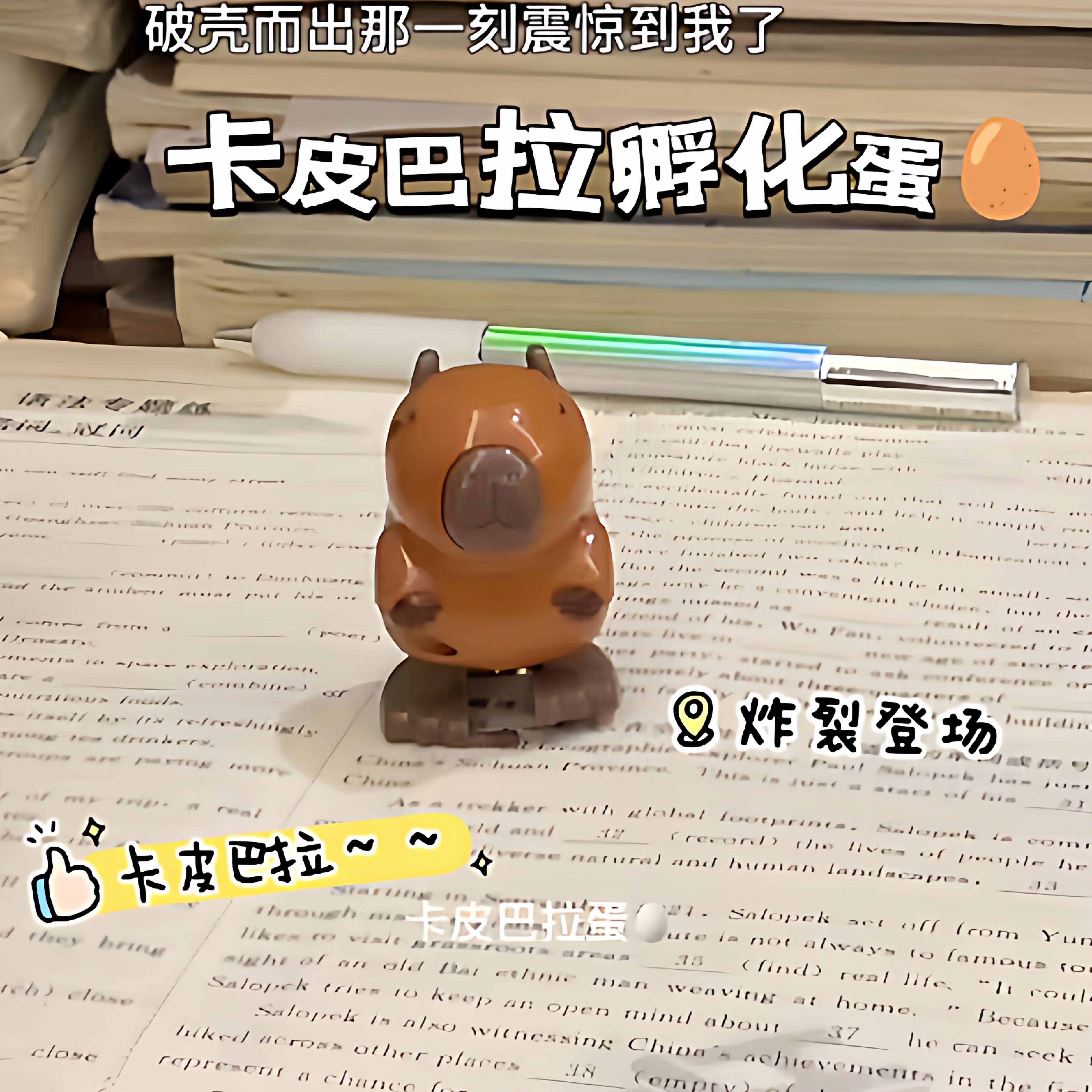 小红书同款卡皮巴拉水豚蛋创意整蛊玩具桌面摆件办公室解压玩具