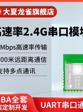 大夏龙雀2.4G无线串口透传模块远距离多点通讯UART高速率发射接收