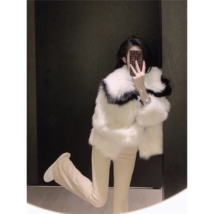 网红爆款小香风皮草毛毛外套女冬季新款加绒加厚洋气毛茸茸衣服潮