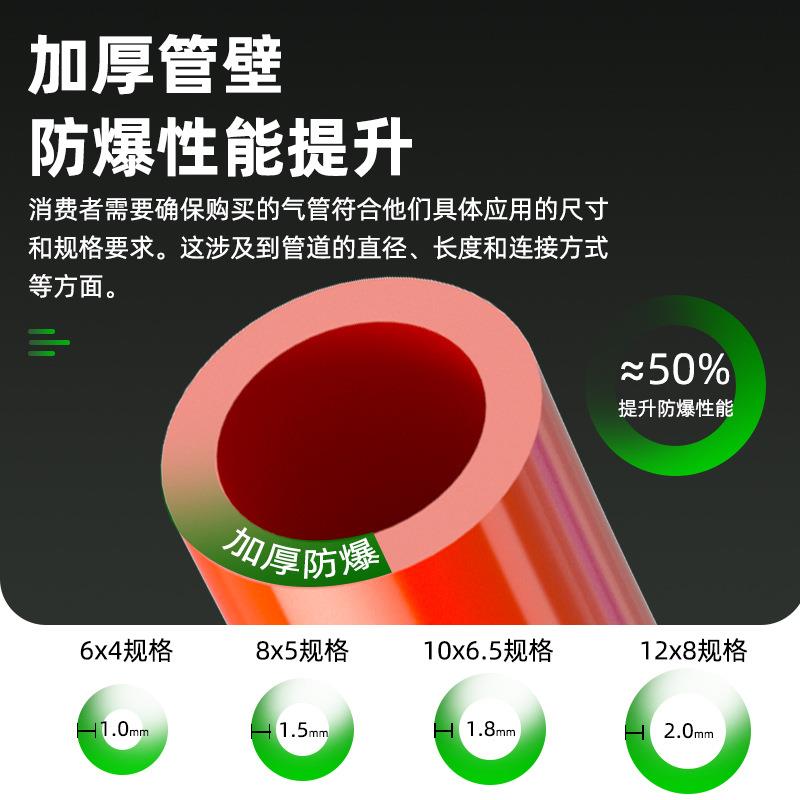 pu气管软管空压机透明高压10mm气管气泵气动6/8mm排气管4X2.5 8X5