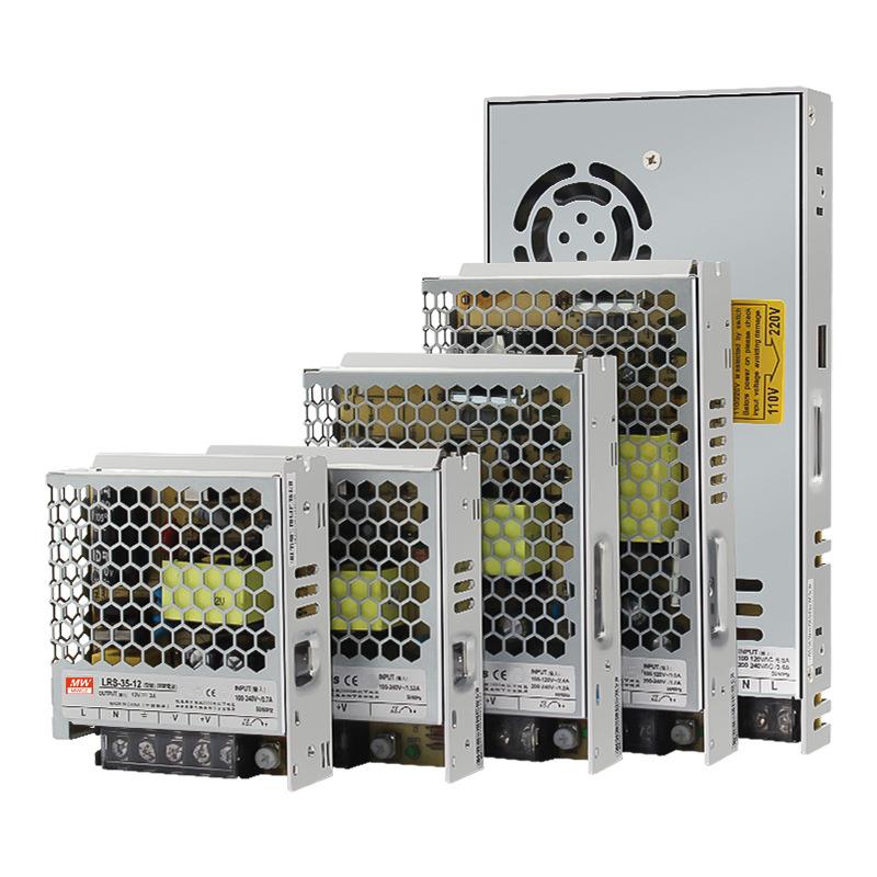 明纬LRS-200-24V12V5V36V48V超薄开关电源变压器直流稳压替S/NES