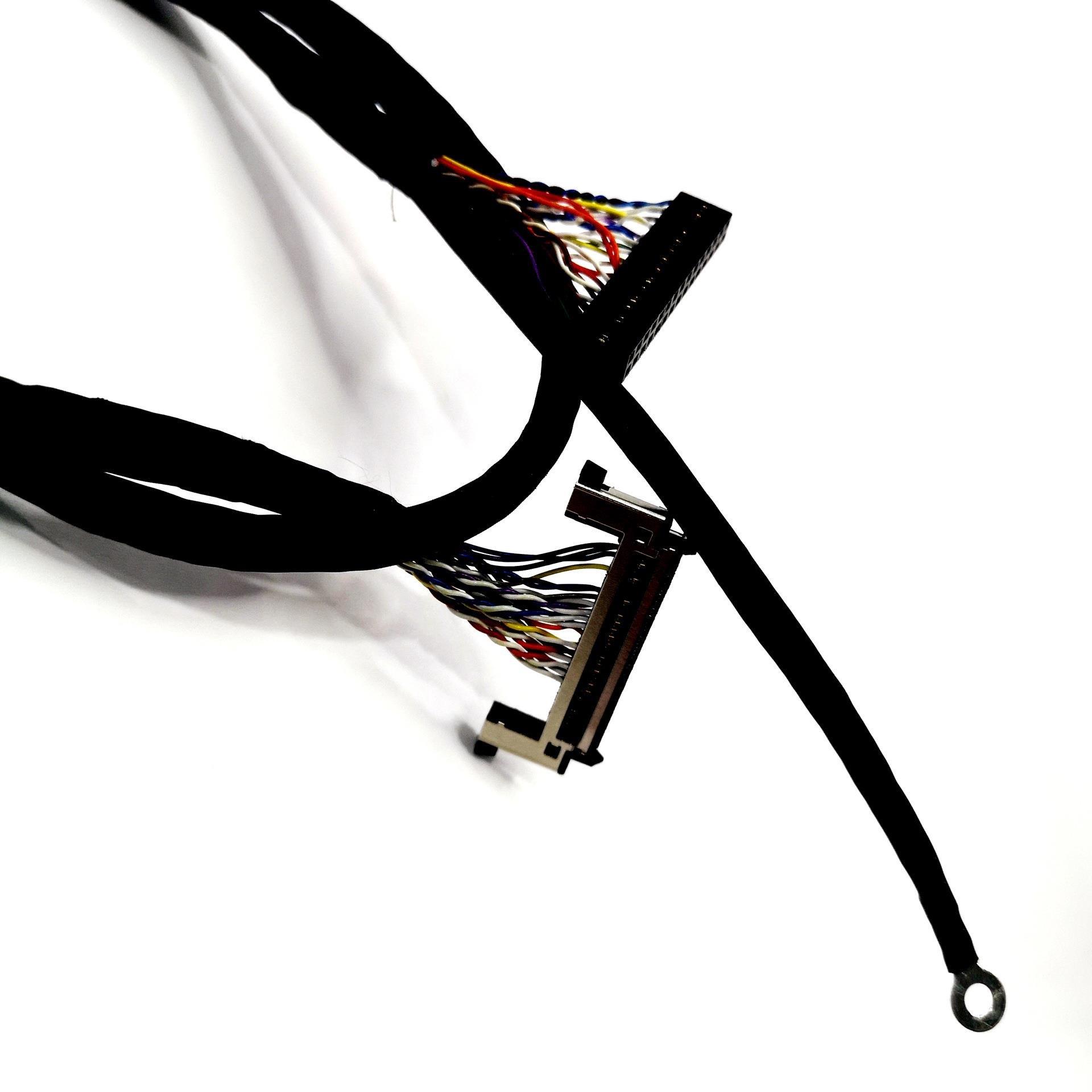 1.0毫米间距JAE FI-X30 30pin EDP线束至2毫米间距杜邦30EDP屏线