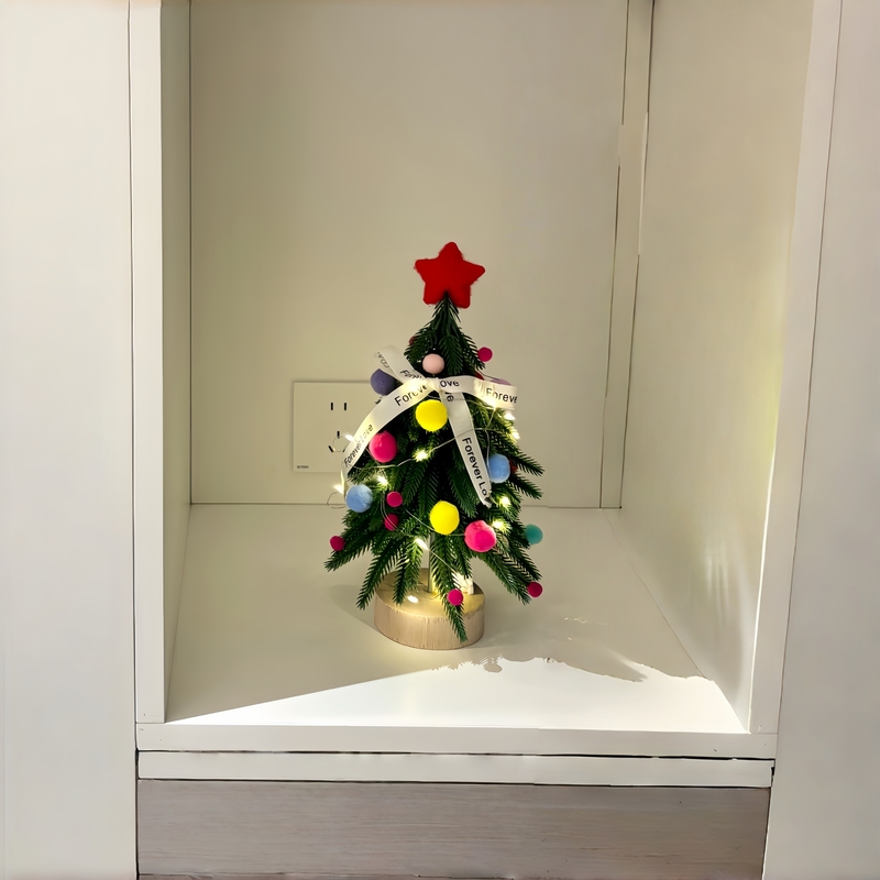 小圣诞树圣诞节装饰圣诞树摆件手工diy材料包节日送礼物创意ins风