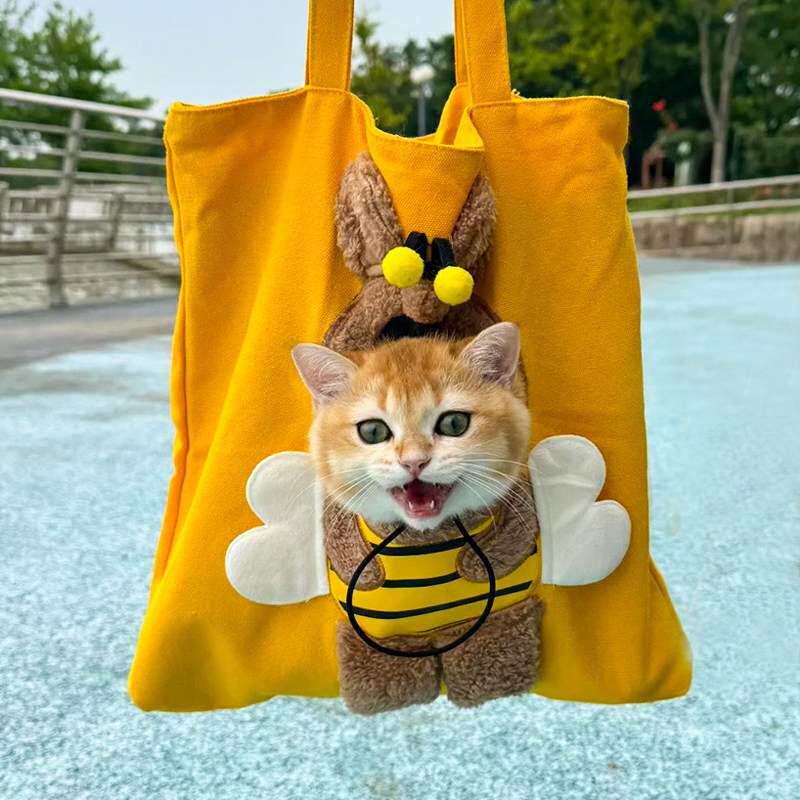 猫咪外出包便携猫包大容量泰迪比熊小型犬兔子单肩斜挎狗包宠物包