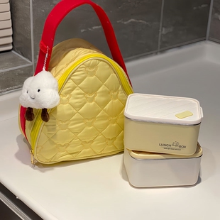 奶酪便当包加厚保温袋手提早餐饭袋饭团包上班族通勤大容量可斜挎