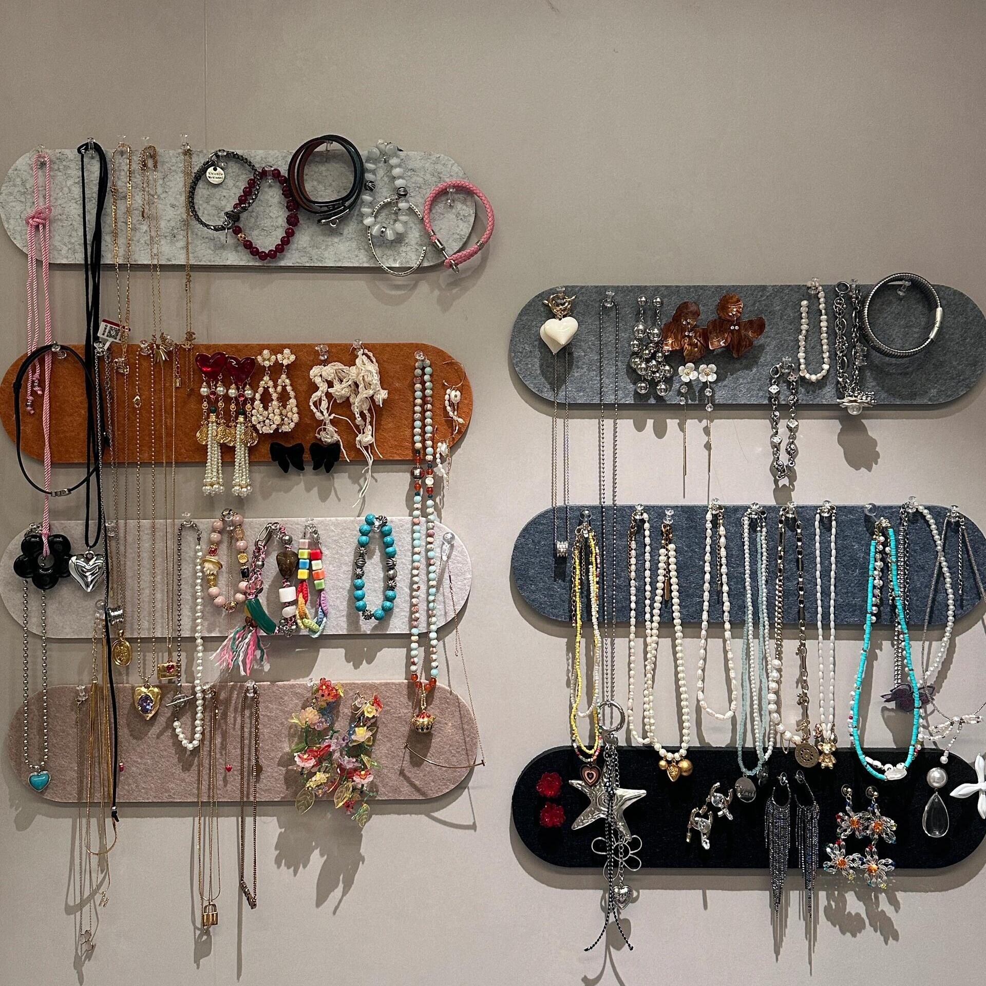 首饰收纳毛毡板ins风拍立得照片墙女生项链耳饰收纳神器墙面装饰