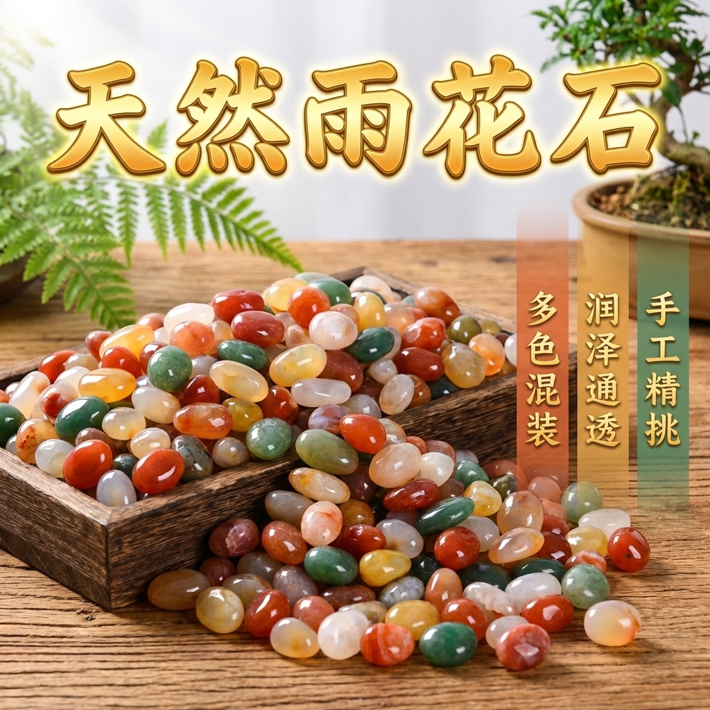 鹅卵石南京雨花原天然五彩石