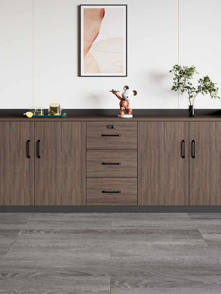 文件柜矮柜木质茶水柜办公室密码锁抽屉资料柜组合打印机放置柜