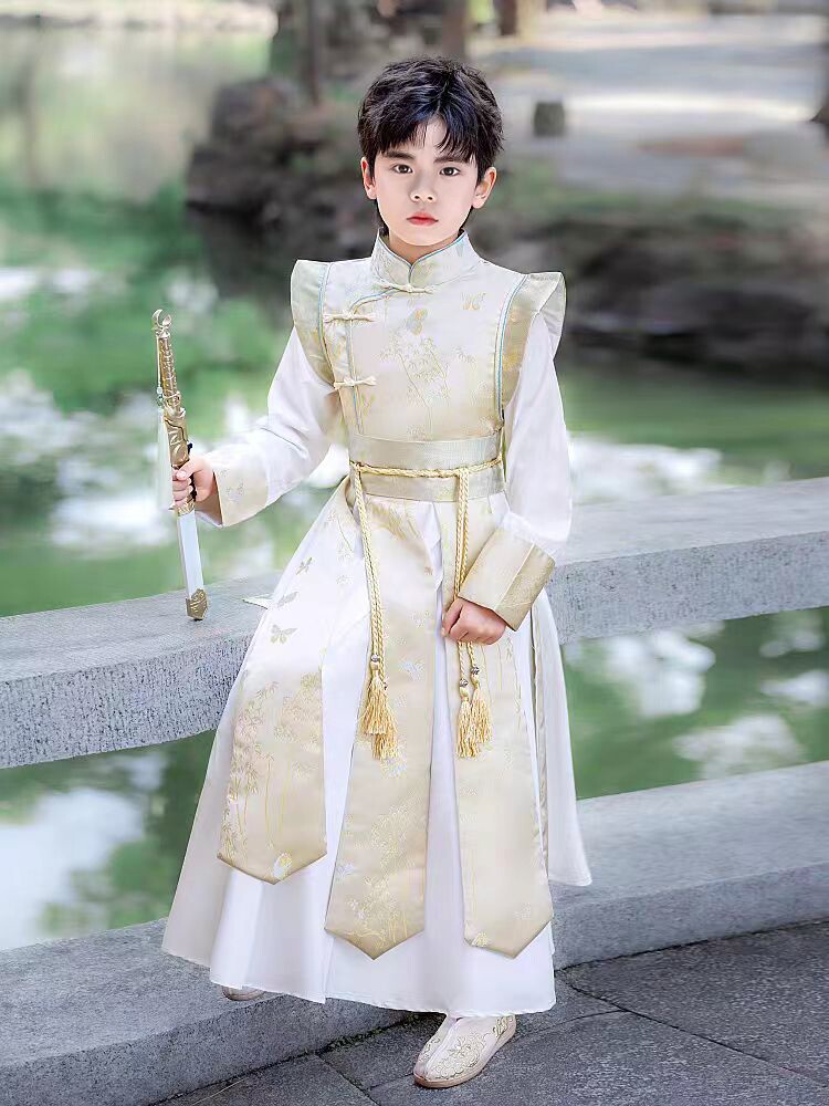 男童汉服儿童春秋唐装男孩中国风帅气古装小少爷古风飞鱼服新中式