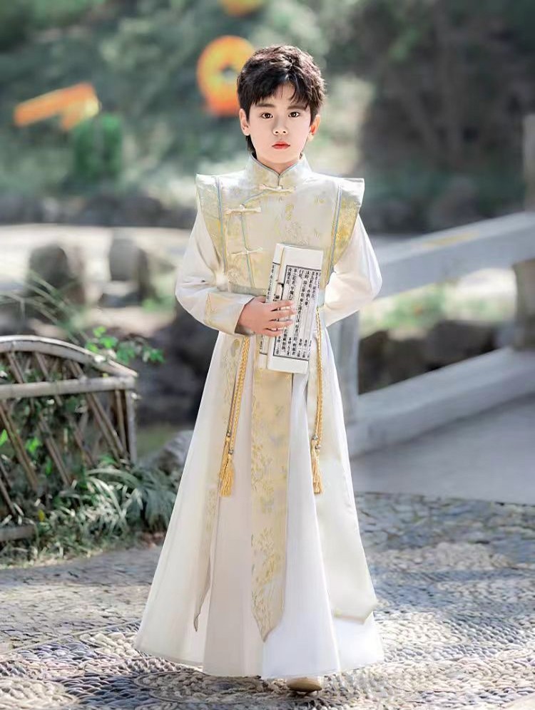 男童春装汉服2025新款儿童新中式国风古装男孩古风唐装帅气飞鱼服