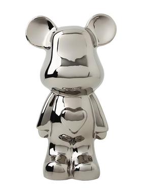 新款贝汉美轻奢暴力熊摆件客厅电视柜酒柜卡通爱心熊公仔软装饰品